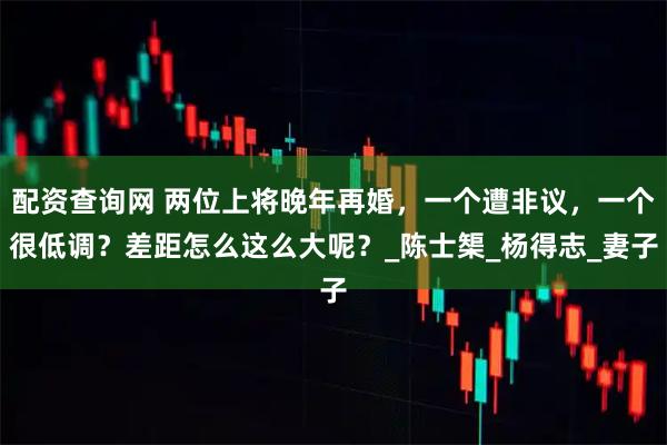 配资查询网 两位上将晚年再婚，一个遭非议，一个很低调？差距怎么这么大呢？_陈士榘_杨得志_妻子